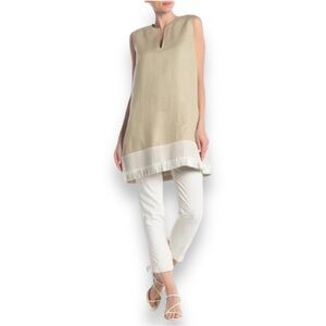 Lafayette 148 New York Sleeveless Fringe Linen Tunic